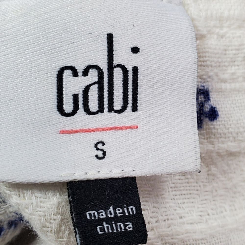 Cabi White & Blue Wrap Top 5223 - Picture 7 of 7